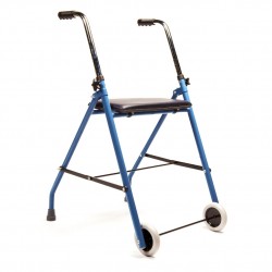 PRIM Andador de acero con ruedas y asiento